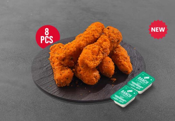 8 Pcs Chicken Strips + 2 Dip