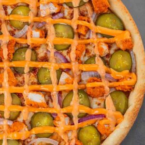 Flaming Crispy Chicken Cheese Burger